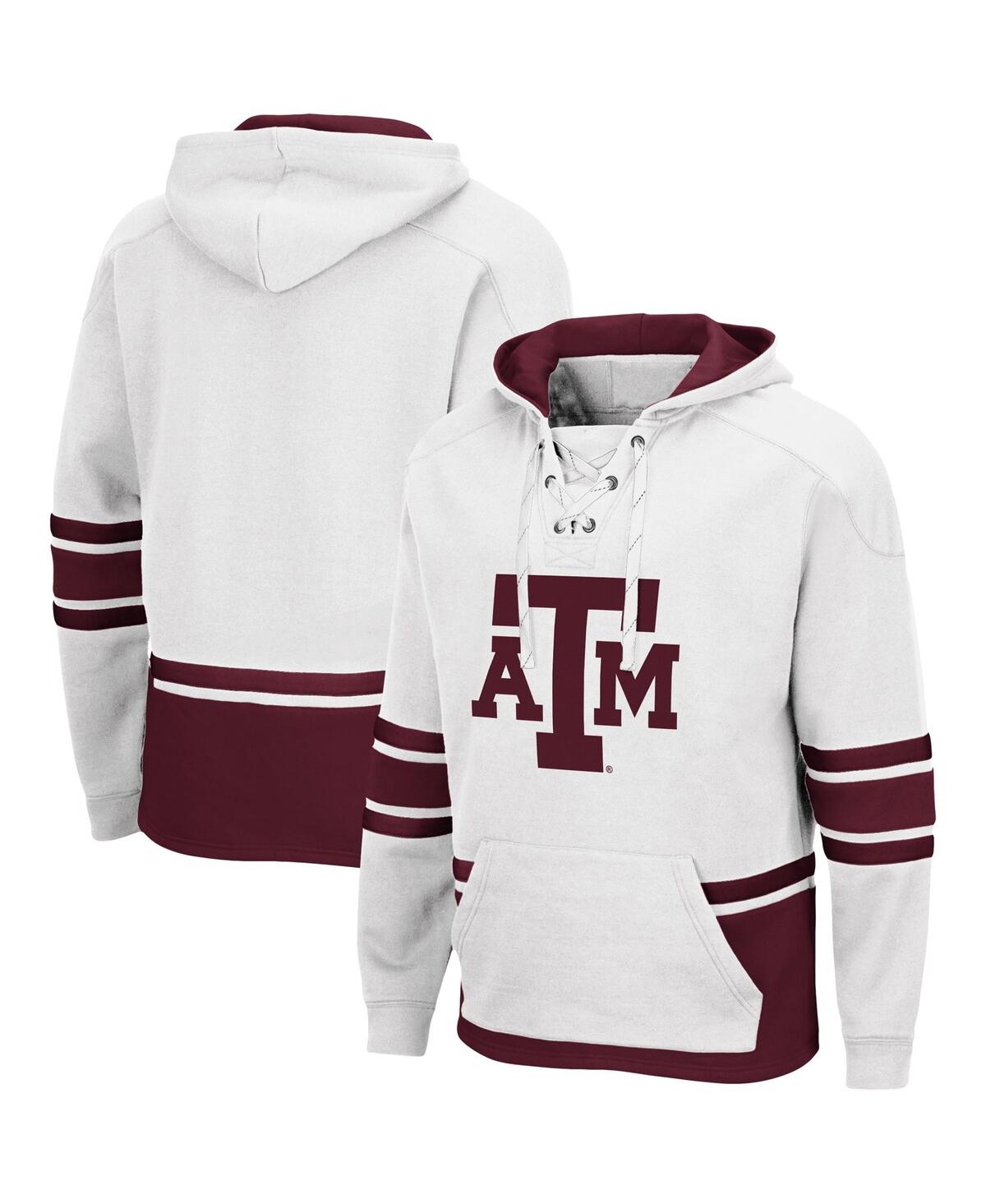 Colosseum Men's  White Texas A&m Aggies Lace Up 3.0 Pullover Hoodie