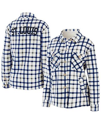 Lids St. Louis Blues WEAR by Erin Andrews Women's Plaid Button-Up Shirt  Jacket - Oatmeal