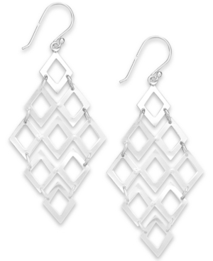 image of Giani Bernini Diamond-Shaped Chandelier Earrings in Sterling Silver, Created for Macy-s