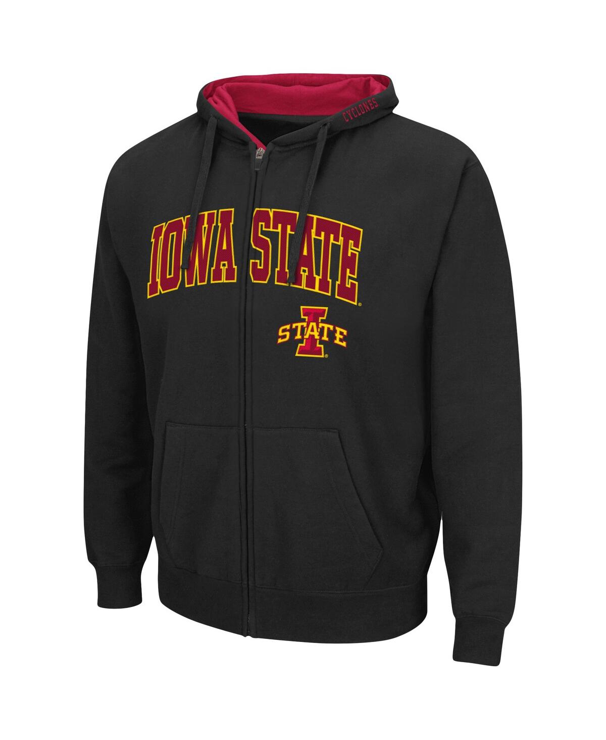 Colosseum Men's Iowa State Cyclones Arch And Logo 3.0 Full-zip Hoodie In Black