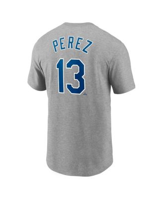 Men's Gray Salvador Perez Kansas City Royals 2022 Name & Number T-shirt