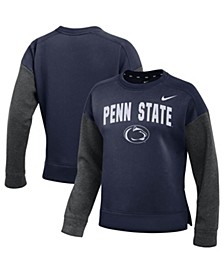 Women's Navy and Charcoal Penn State Nittany Lions Campus Dolman Pullover Sweatshirt