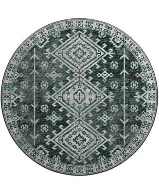 Brisbane Washable BR2 8' x 8' Round Area Rug