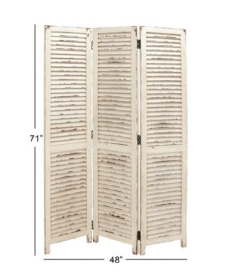 Cream Wood Farmhouse Room Divider Screen
