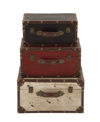 Wood Farmhouse Trunk, Set of 3