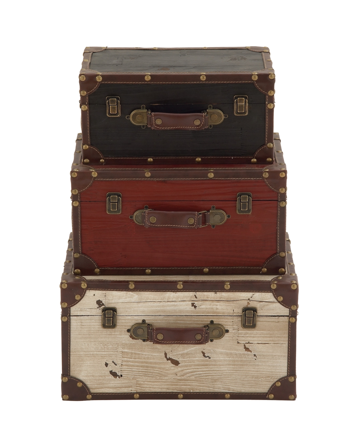 Wood Farmhouse Trunk, Set of 3