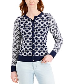 Printed Button-Down Cardigan Sweater, Created for Macy's