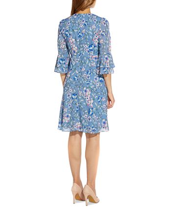 Adrianna Papell Floral-Print Fit & Flare Dress - Macy's