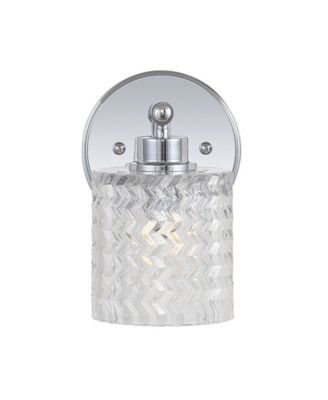 Spaulding Vintage-like 1-Light Pattern Glass Farmhouse Cottage LED Vanity Light