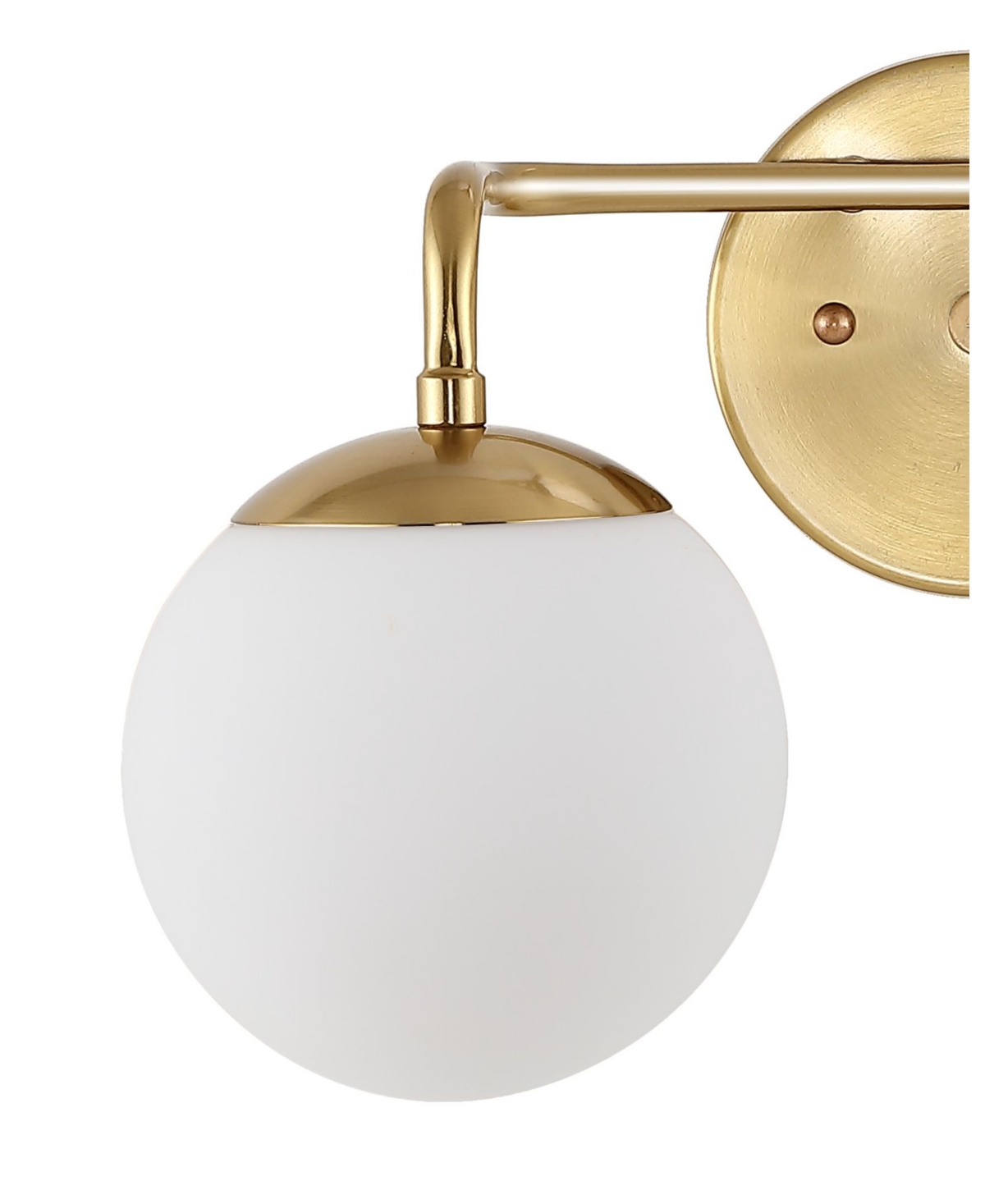 Louis Parisian Globe 2-Light Metal/Frosted Glass Modern Contemporary Led Vanity - Gold-tone
