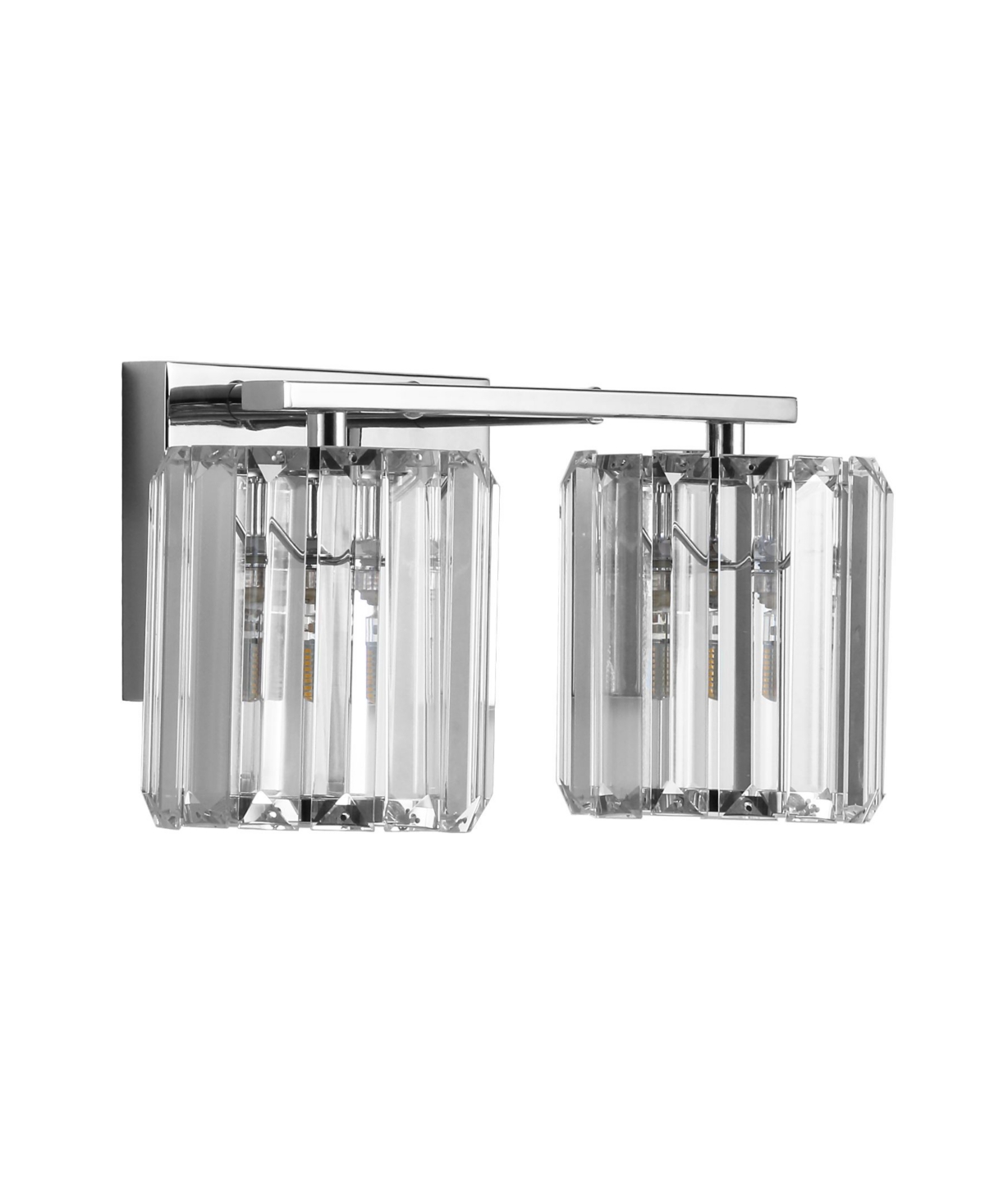 Coco Prism Vintage-like 2-Light Classic Glam Led Vanity Light - Silver-tone