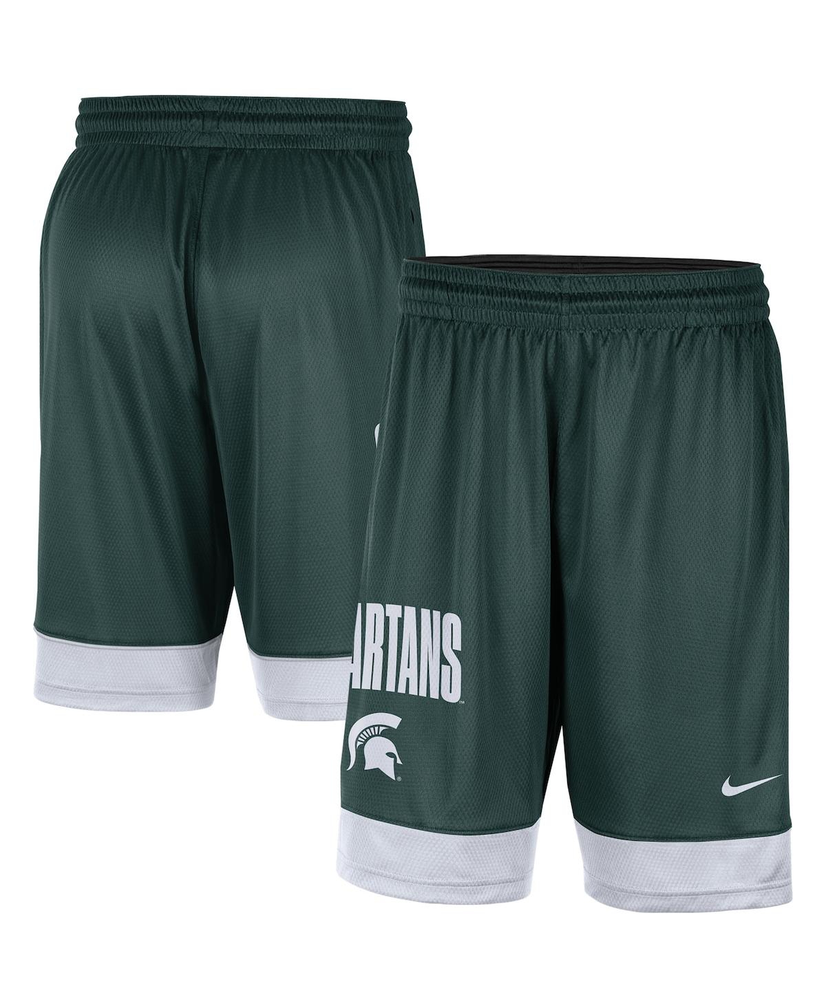 Men's Green, White Michigan State Spartans Fast Break Shorts