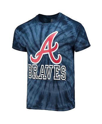 Stitches Men's Navy Atlanta Braves Spider Tie-Dye T-shirt - Macy's