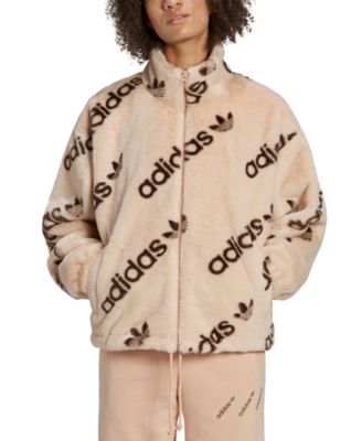adidas - Women's Faux-Fur Logo-Print Jacket