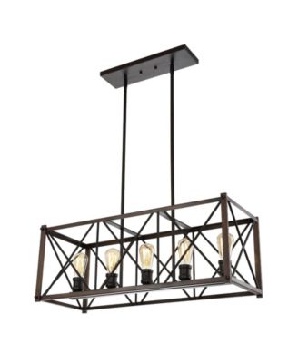 Galax 5-Light Adjustable Farmhouse Industrial LED Dimmable Pendant