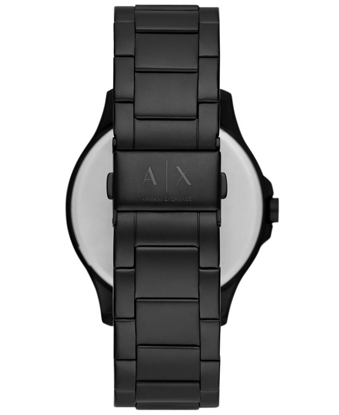 A|X Armani Exchange Men's Black-Tone Stainless Steel Bracelet Watch ...