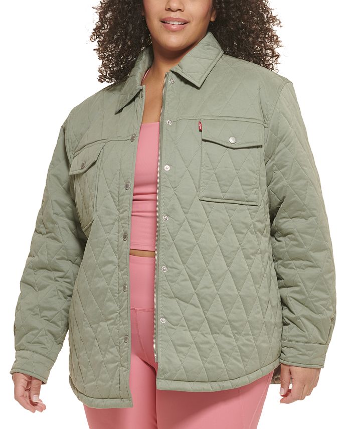 Levi's Women's Plus Size Quilted Shirt Jacket & Reviews - Coats & Jackets -  Women - Macy's