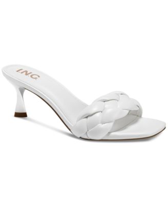 macys womens white heels