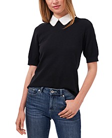 Cotton Embellished Collared Top