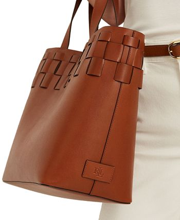 Ralph Lauren - Lime Tote Purse with Brown Straps — The Distinct Shop
