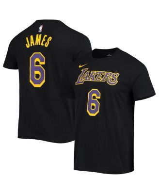 Men's LeBron James Black Los Angeles Lakers Earned Edition Name and Number T-shirt