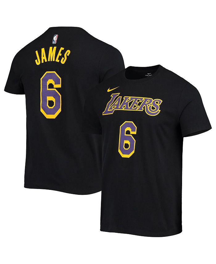 Nike Men's LeBron James Black Los Angeles Lakers Earned Edition Name and  Number T-shirt - Macy's