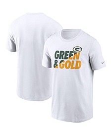 Men's White Green Bay Packers Hometown Collection Green & Gold T-shirt