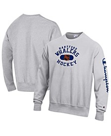 Men's Heathered Gray Hartford Whalers Reverse Weave Pullover Sweatshirt