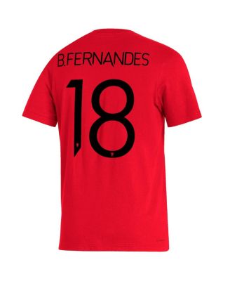 adidas Men's Bruno Fernandes Red Manchester United Name and Number