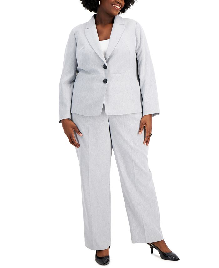 Le Suit Plus Size Seamed Pantsuit - Macy's