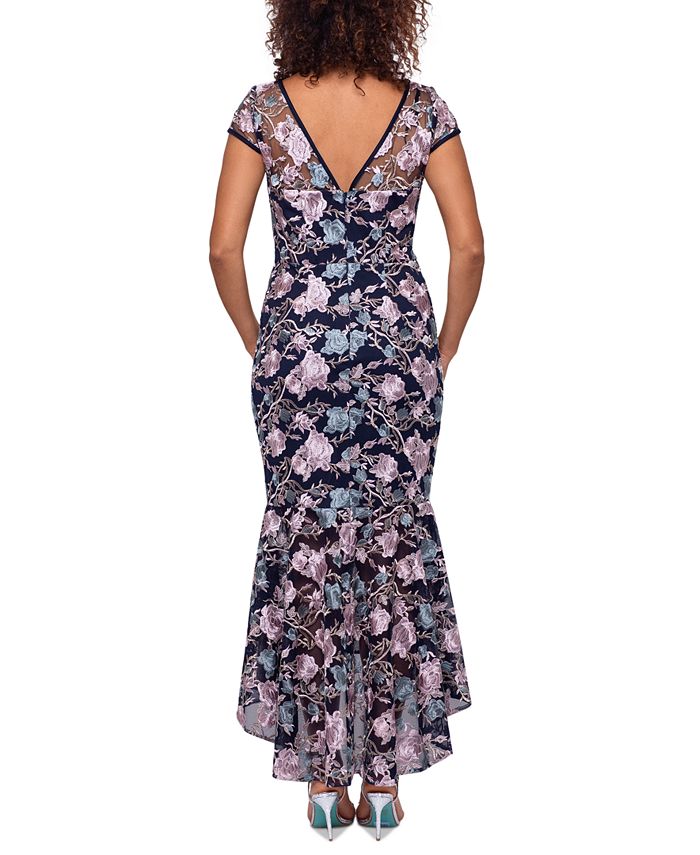 XSCAPE Embroidered HighLow Midi Dress Macy's