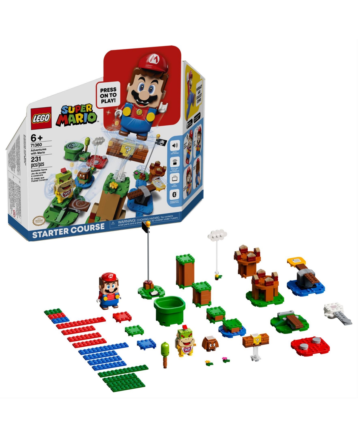 Lego Kids' Super Mario Adventures 71360 Mario Starter Course Toy Building Set In No Color