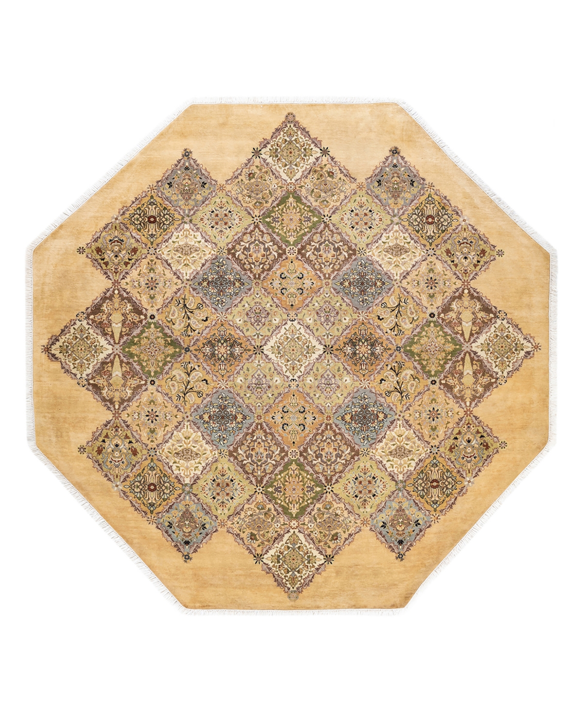 Closeout! Adorn Hand Woven Rugs Mogul M15212 8'1in x 8'1in Octagon Area Rug - Yellow