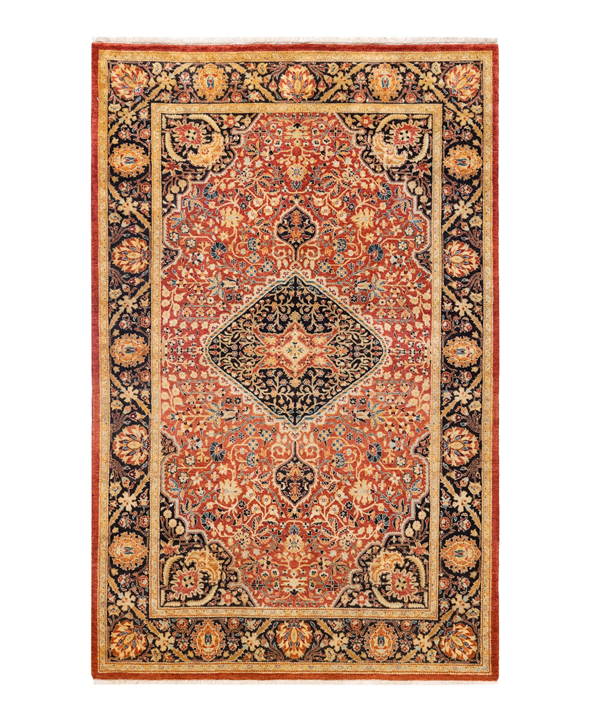 Closeout! Adorn Hand Woven Rugs Mogul M162296 3'10in x 6'2in Area Rug - Orange