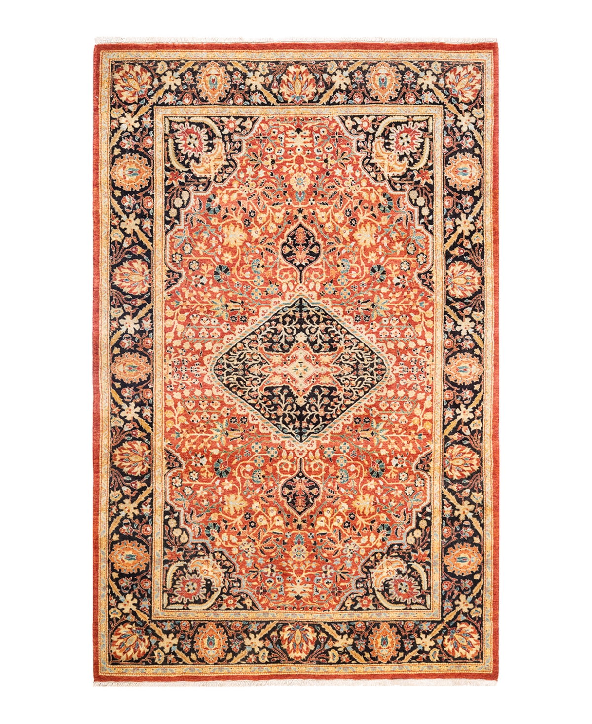 Closeout! Adorn Hand Woven Rugs Mogul M162209 4'2in x 6'8in Area Rug - Orange