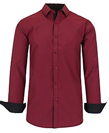 Men's Long Sleeve Pinstripe Dress Shirt