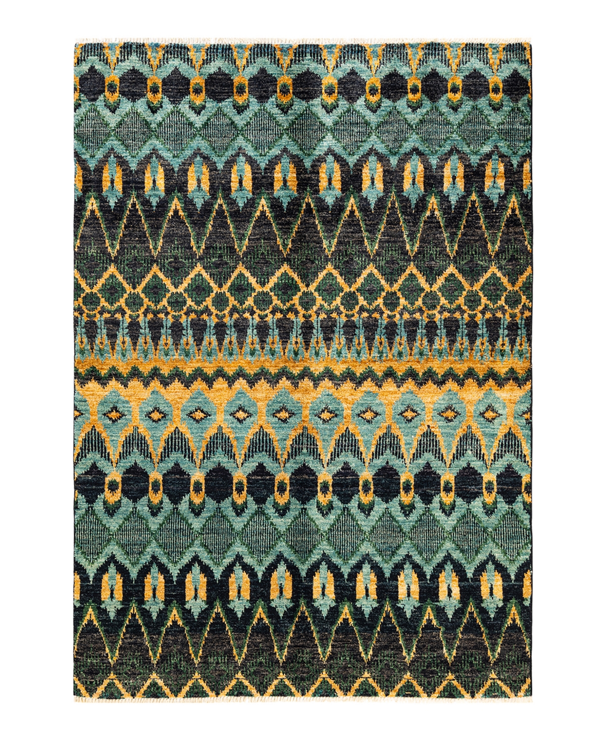 Adorn Hand Woven Rugs Modern M16251 5'10in x 8'10in Area Rug - Black