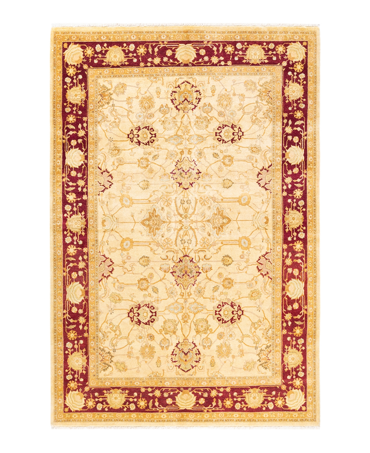 Closeout! Adorn Hand Woven Rugs Mogul M14504 6'2in x 8'10in Area Rug - Ivory