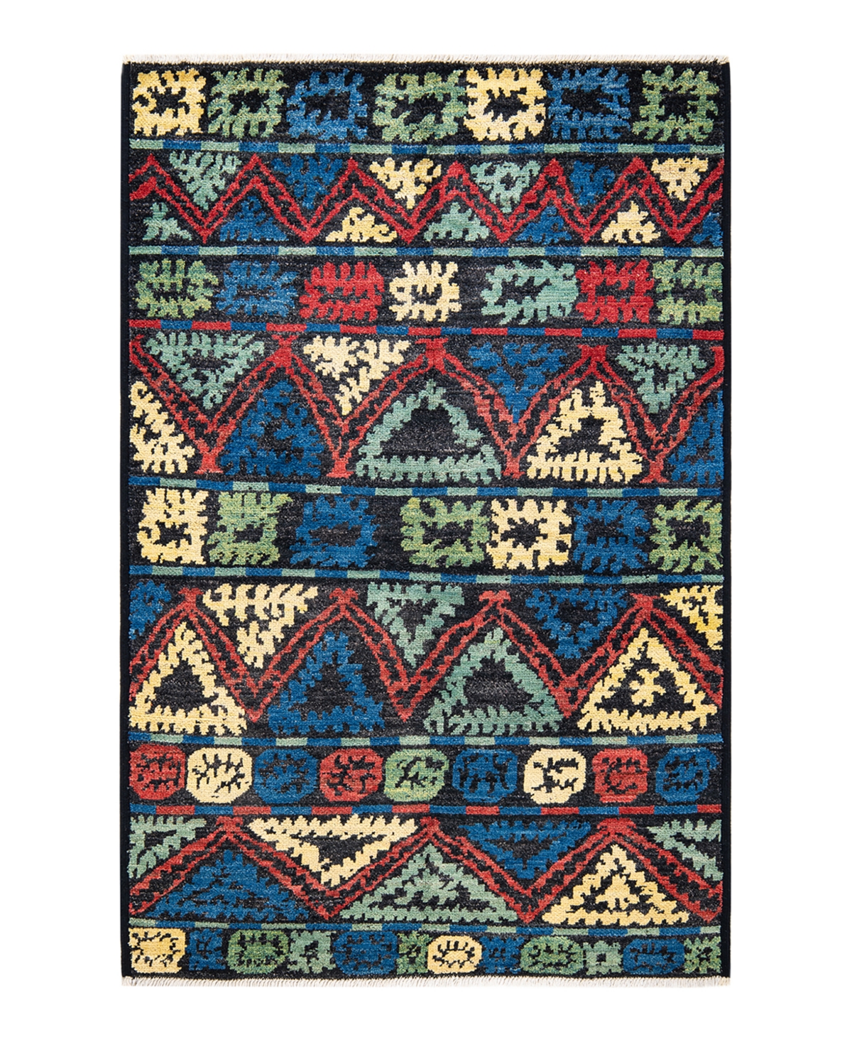 Adorn Hand Woven Rugs Modern M16491 5'1in x 7'10in Area Rug - Black