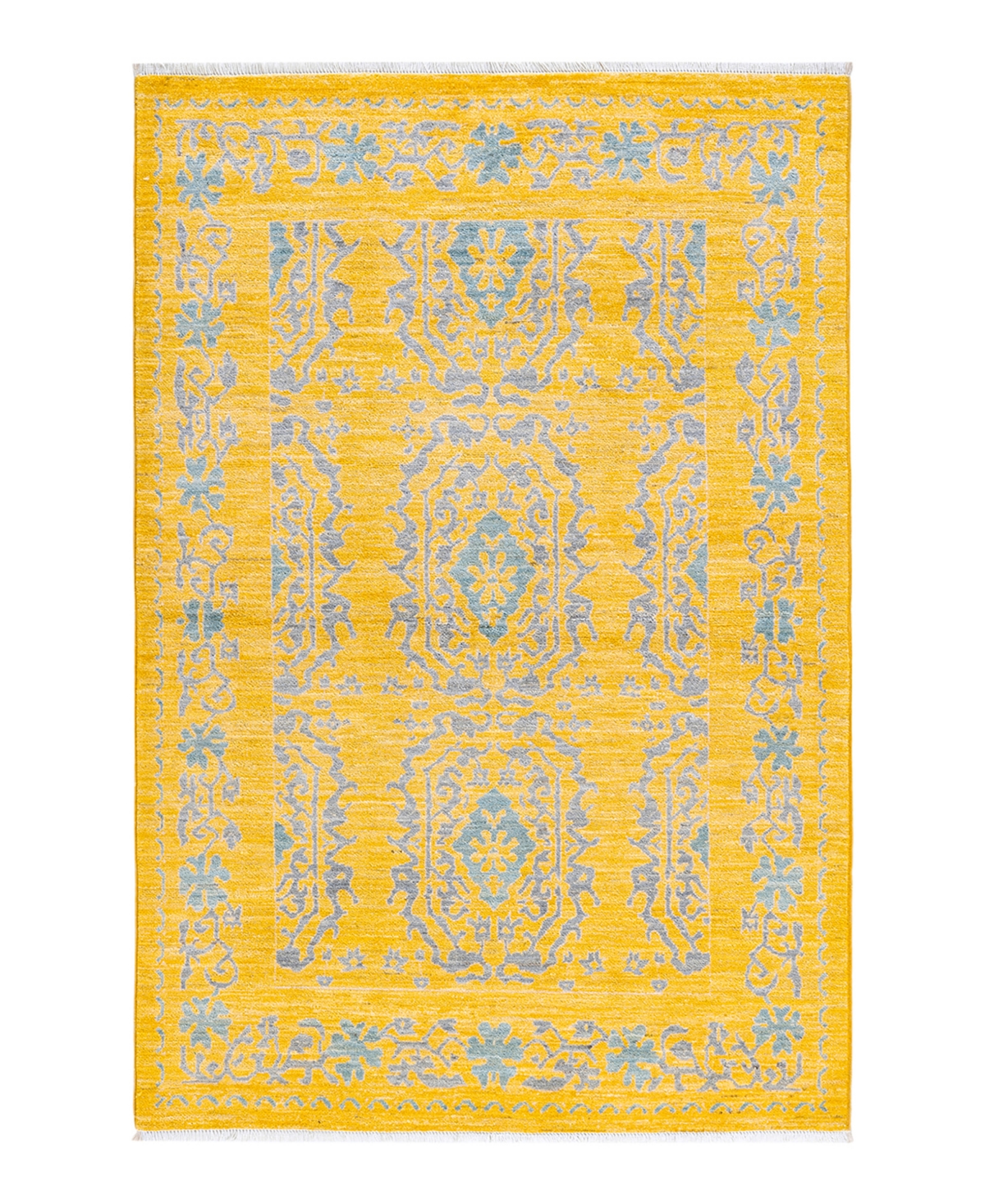 Closeout! Adorn Hand Woven Rugs Eclectic M1830 4'1in x 6'1in Area Rug - Yellow