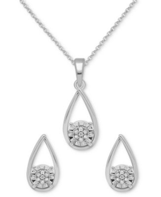 Macy's Diamond Teardrop Pendant Necklace