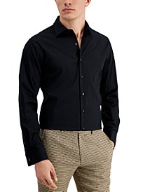 Men's Slim Fit 2-Way Stretch Stain Resistant French Cuff Dress Shirt, Created for Macy's