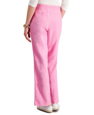 Petite Linen Drawstring Pants 