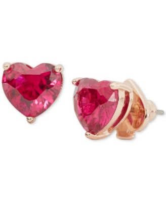 kate spade new york - Gold-Tone Stone Heart Stud Earrings