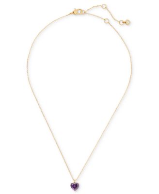 Gold-Tone Birthstone Heart Pendant Necklace, 16" + 3" extender