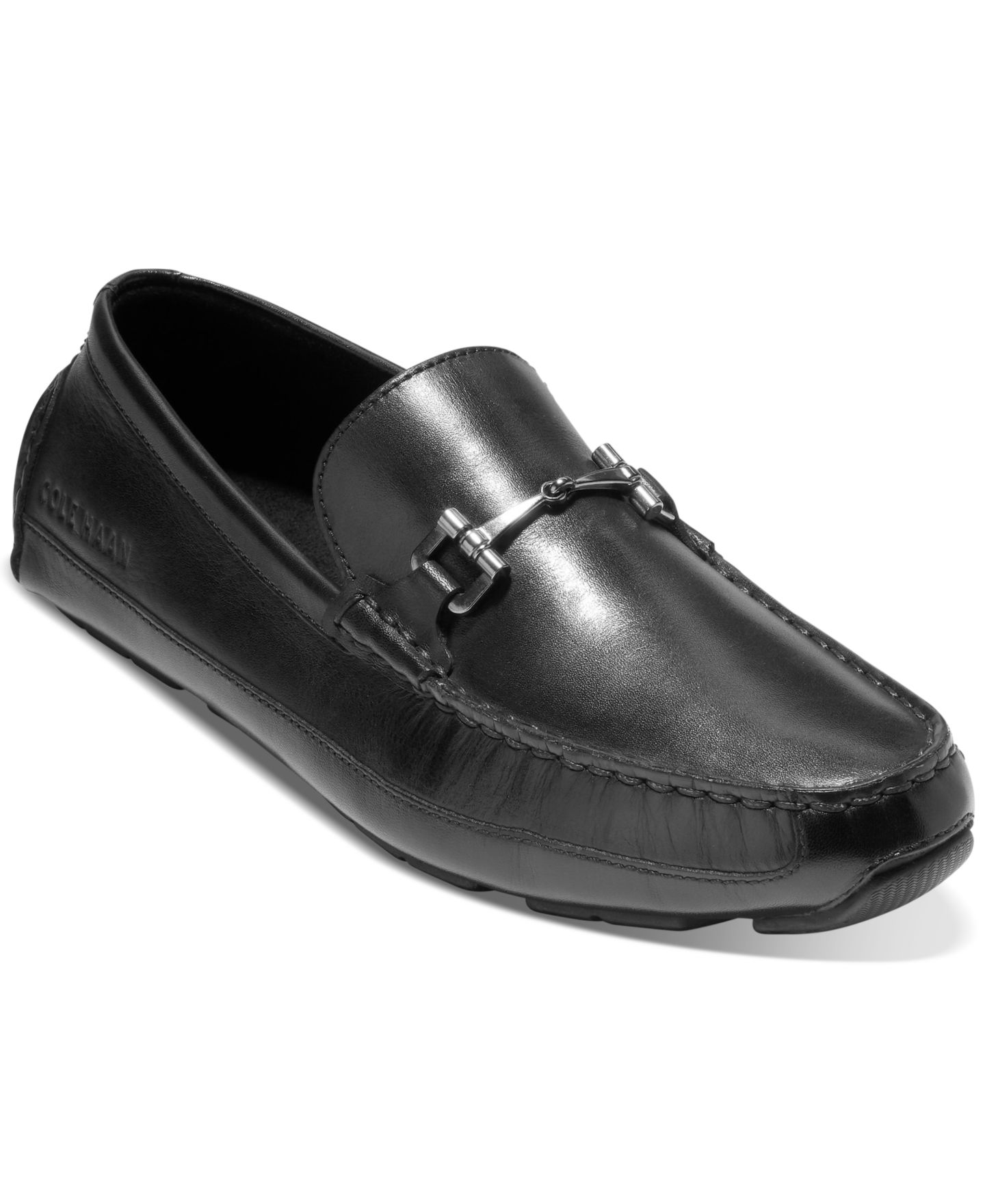 Мужские мокасины-драйверы Cole Haan Wyatt с деталью-пряжкой, цвет: Чёрный — фото 1