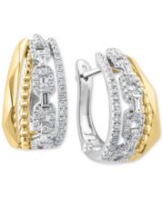 Effy Classique 14K White Gold Diamond Huggie Hoop Earrings, 0.94 TCW