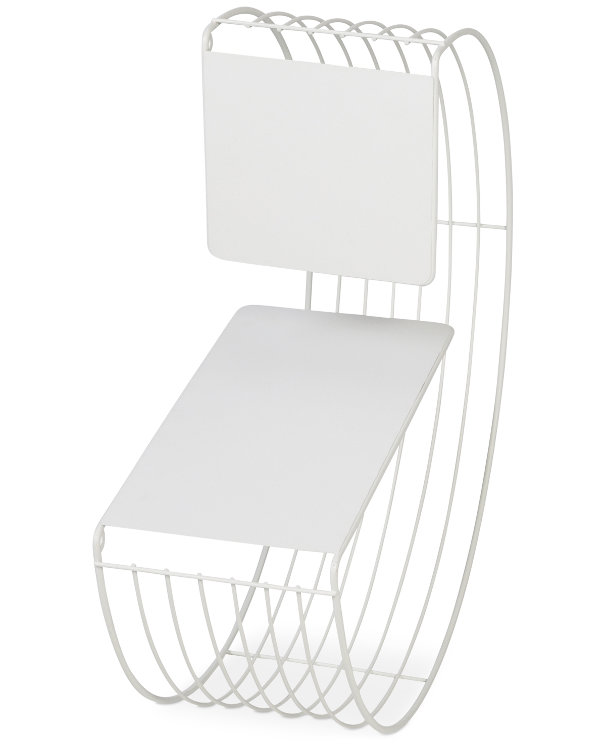 Honey Can Do Floating Circular Decorative Metal Wall Shelf In White