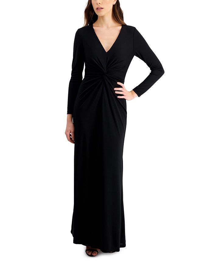 Lauren Ralph Lauren Nadira Twist-Front Long A-Line Dress & Reviews - Dresses  - Women - Macy's