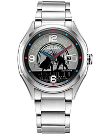 Luke & Vader Duel Silver-Tone Stainless Steel Bracelet Watch 41mm